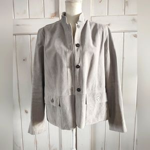 Gray Suede Leather Jacket Chico's